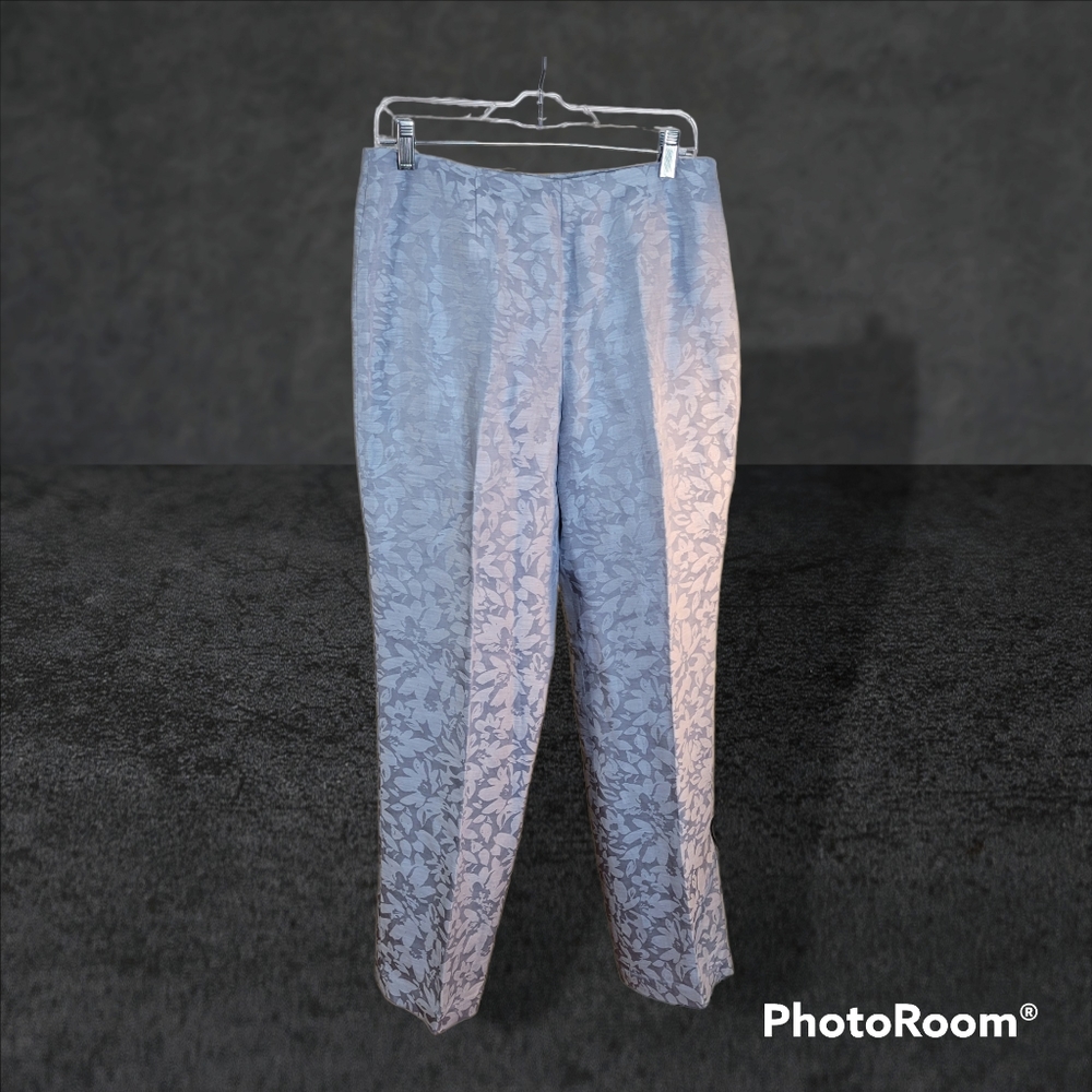 Womans Sigrid Olsen Gray On Gray Linen/Silk Pants Size 12